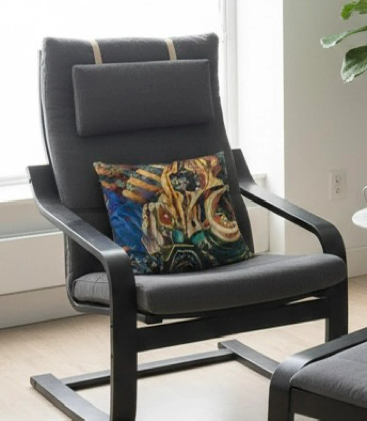 IKEA Poang Chairs with Ottoman - Grey - photo 2