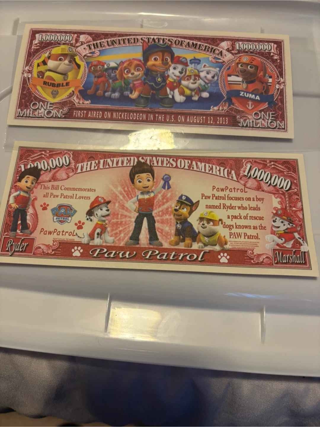 Paw Patrol Commemorative Bills