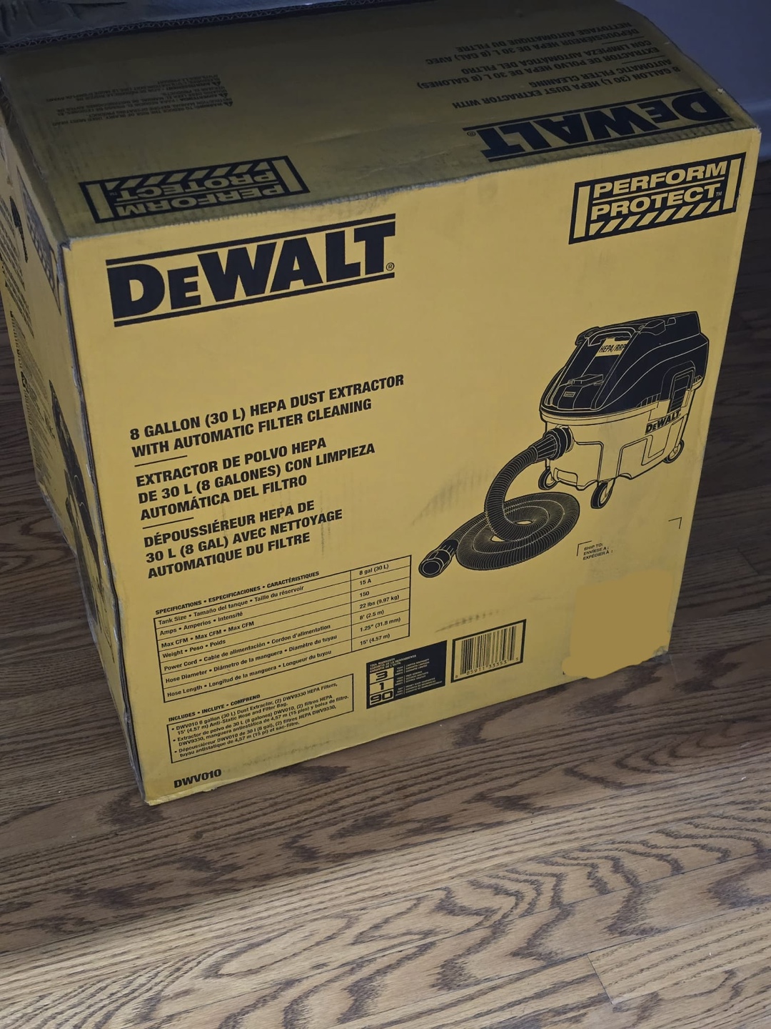 DeWalt 8 Gallon HEPA Dust Extractor - New in Box!