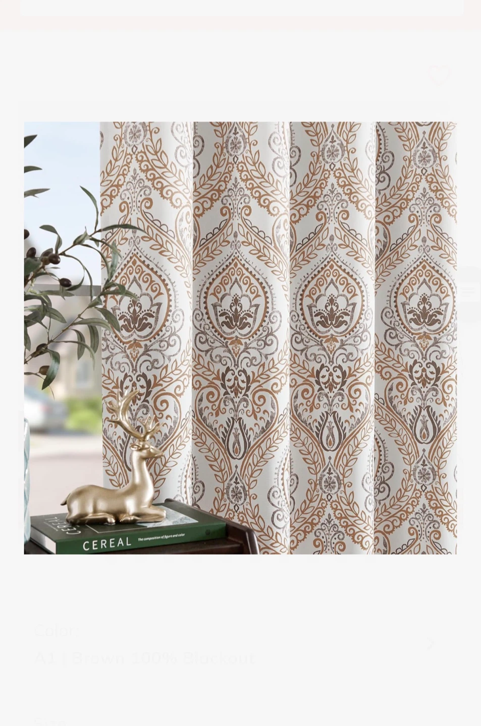 Bronze Patterned Blackout Curtains