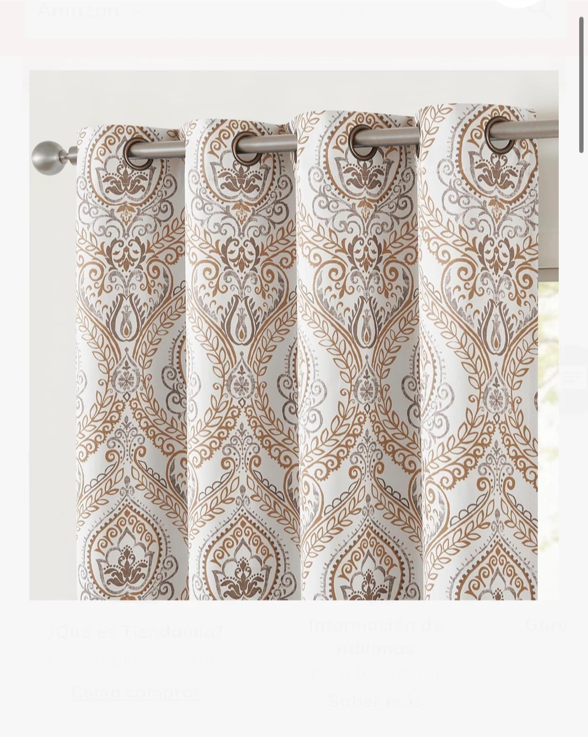 Bronze Patterned Blackout Curtains - photo 5