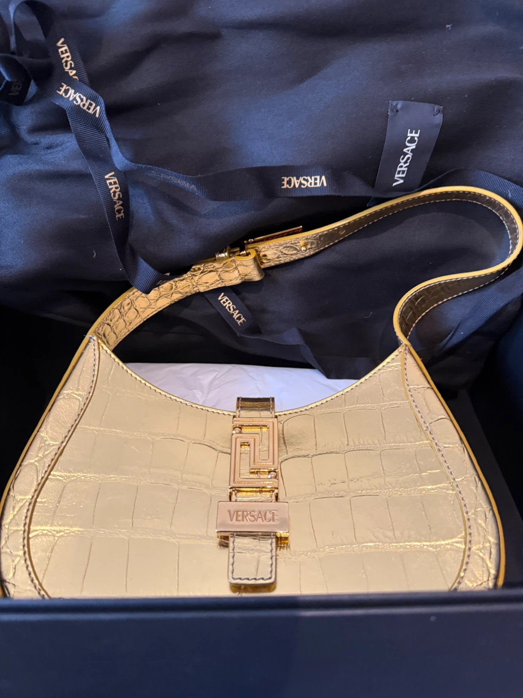 Versace Gold Shoulder Bag authentic