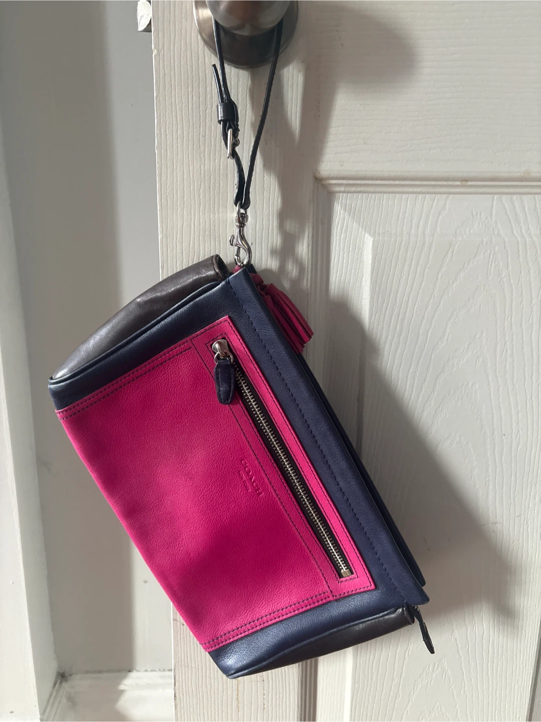 Coach Pink & Navy Wristlet