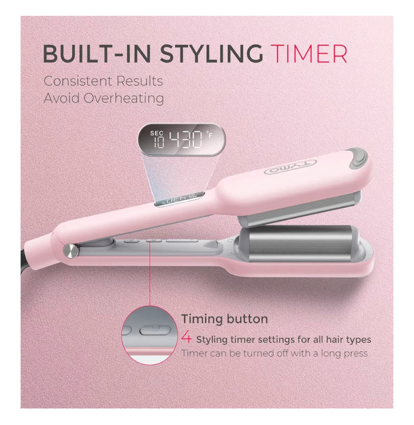TYMO ROVY Compact Wave Curling Iron - Pink - photo 4