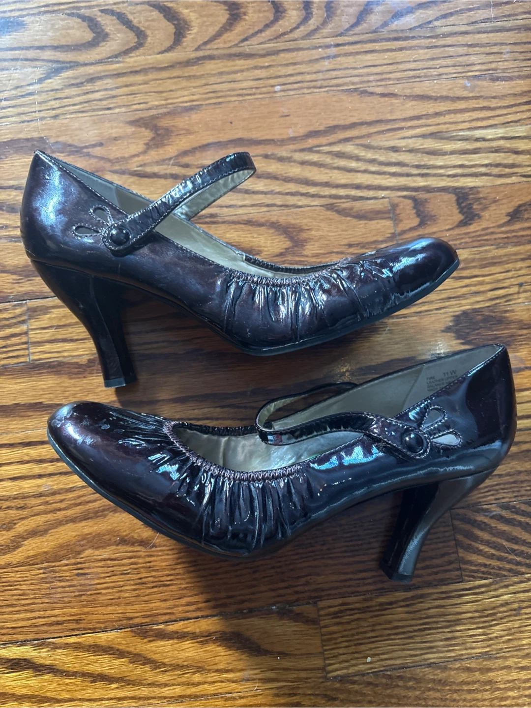 Burgandy Mary Jane Heels Size 11W