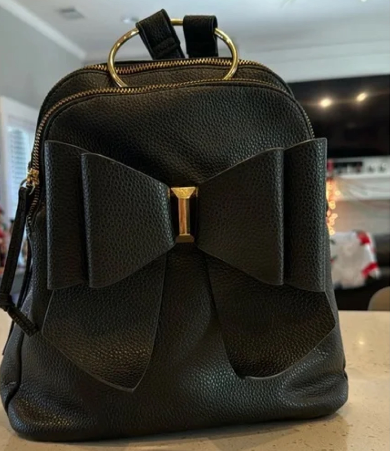 Betsey Johnson Black Bow Backpack