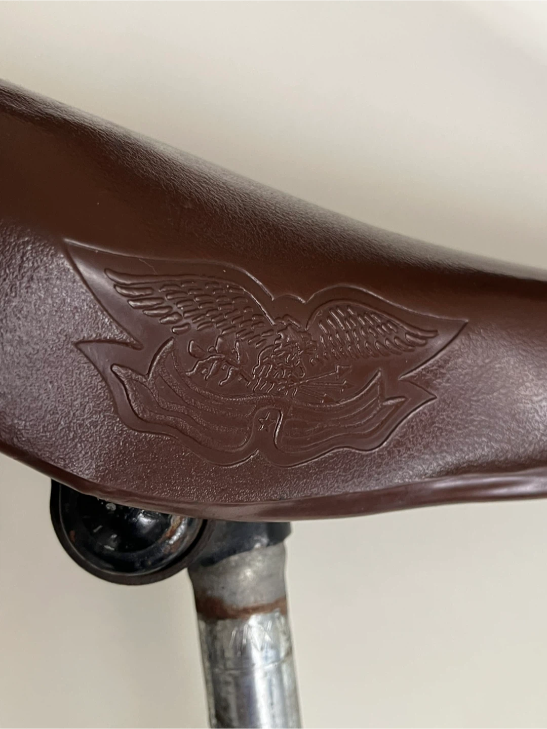 Vintage Brown Leather Bicycle Seat - photo 3