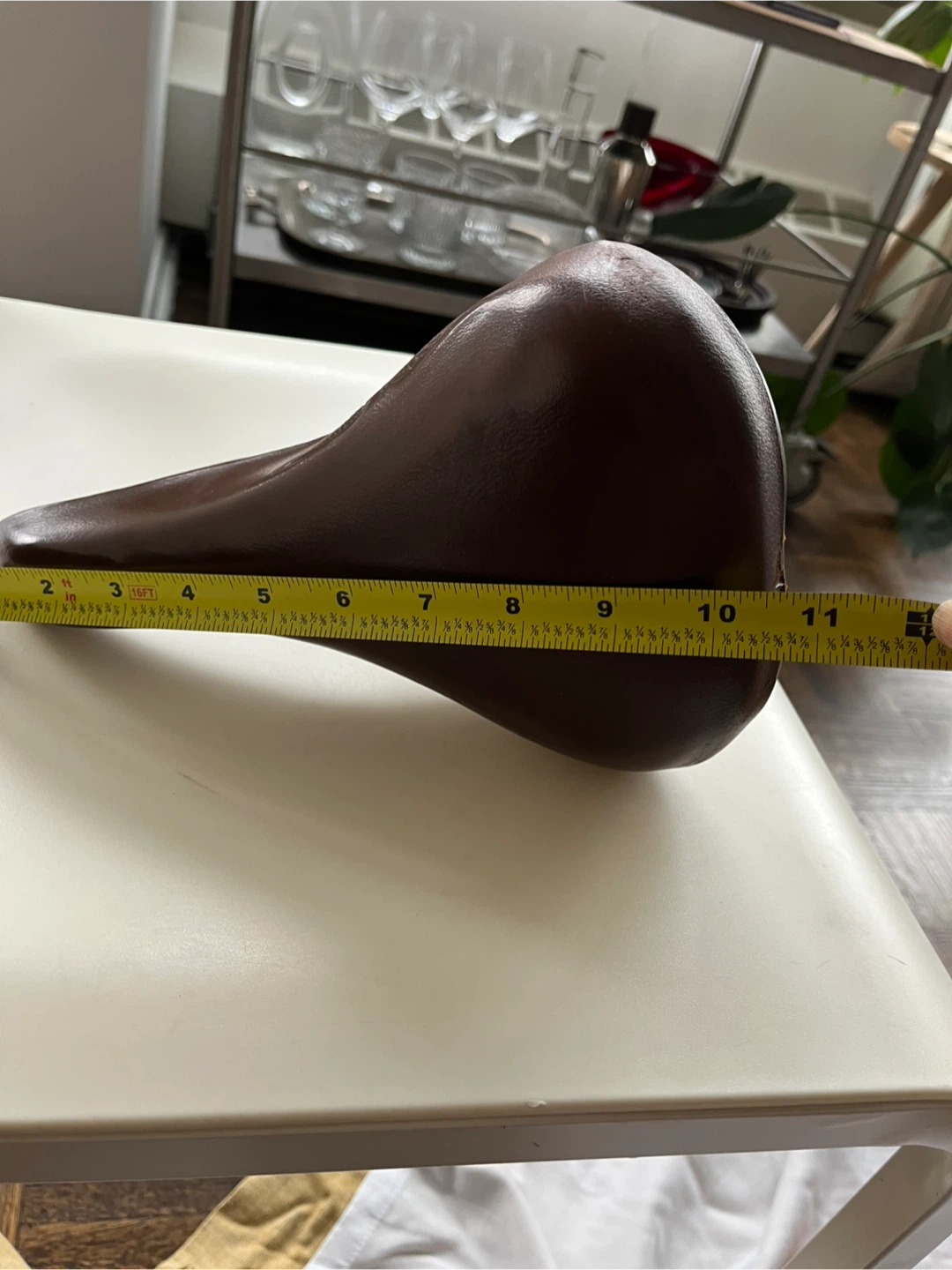 Vintage Brown Leather Bicycle Seat - photo 5