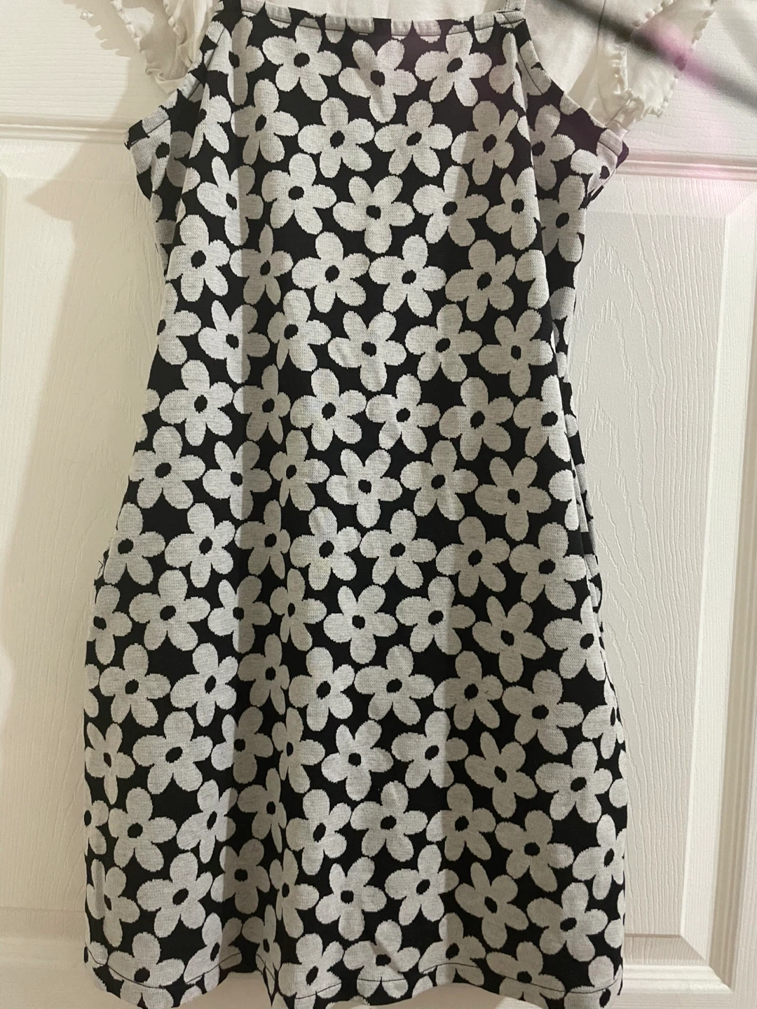 Floral Print Dress - Black & White