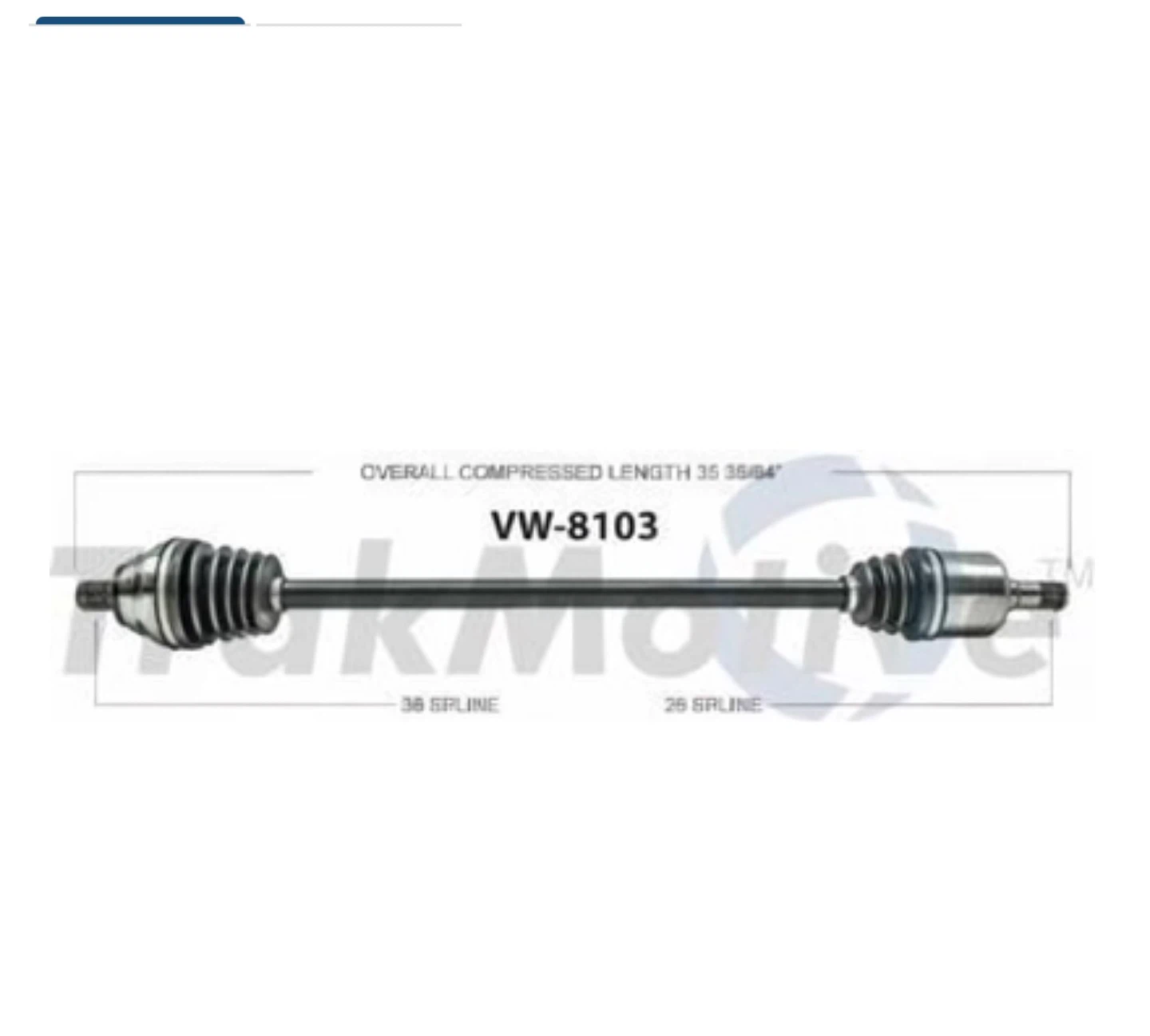 TrakMotive VW8103 CV Axle Shaft - New Premium Axle - photo 4