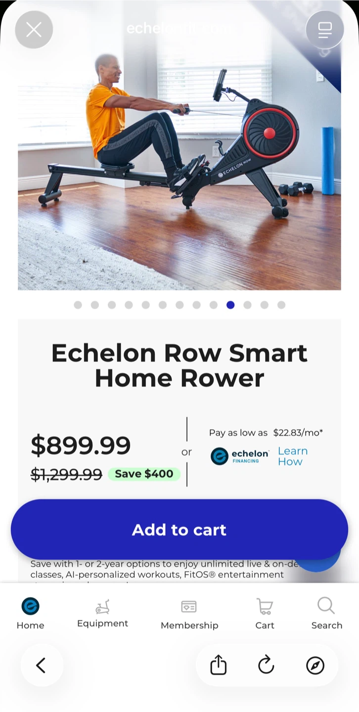 Echelon Rowi&Bike Bundle $500! each $300 (original $1900) - photo 2