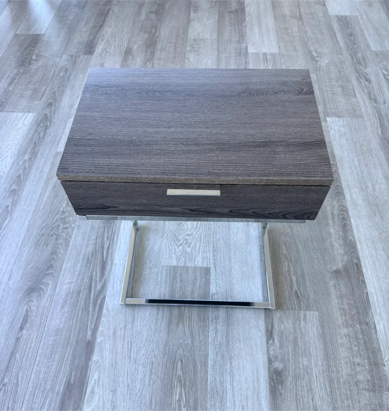 Nightstand with Drawer and Chrome Legs - photo 2
