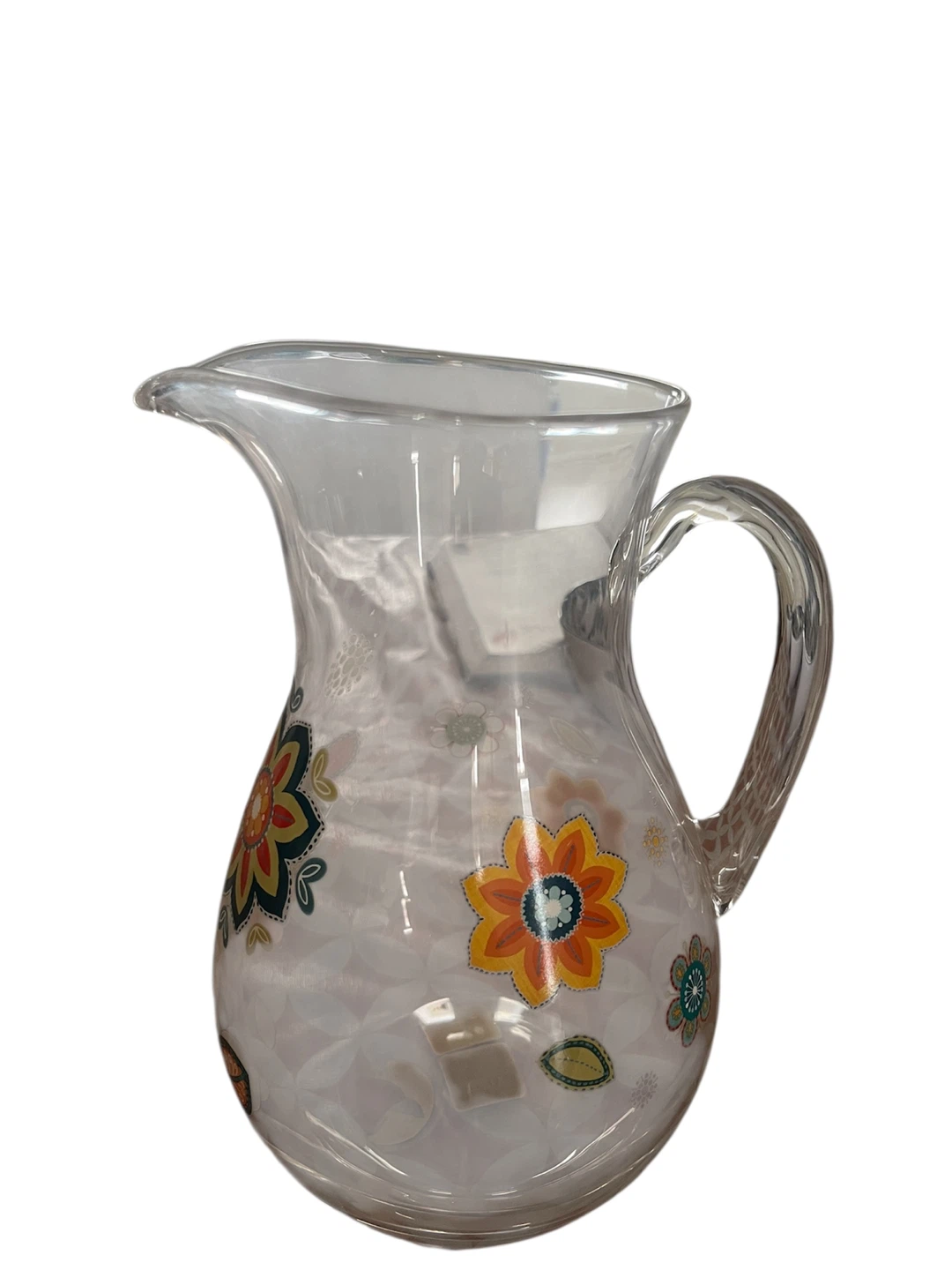 Glass Pitcher with Floral and Lemon Design - photo 4