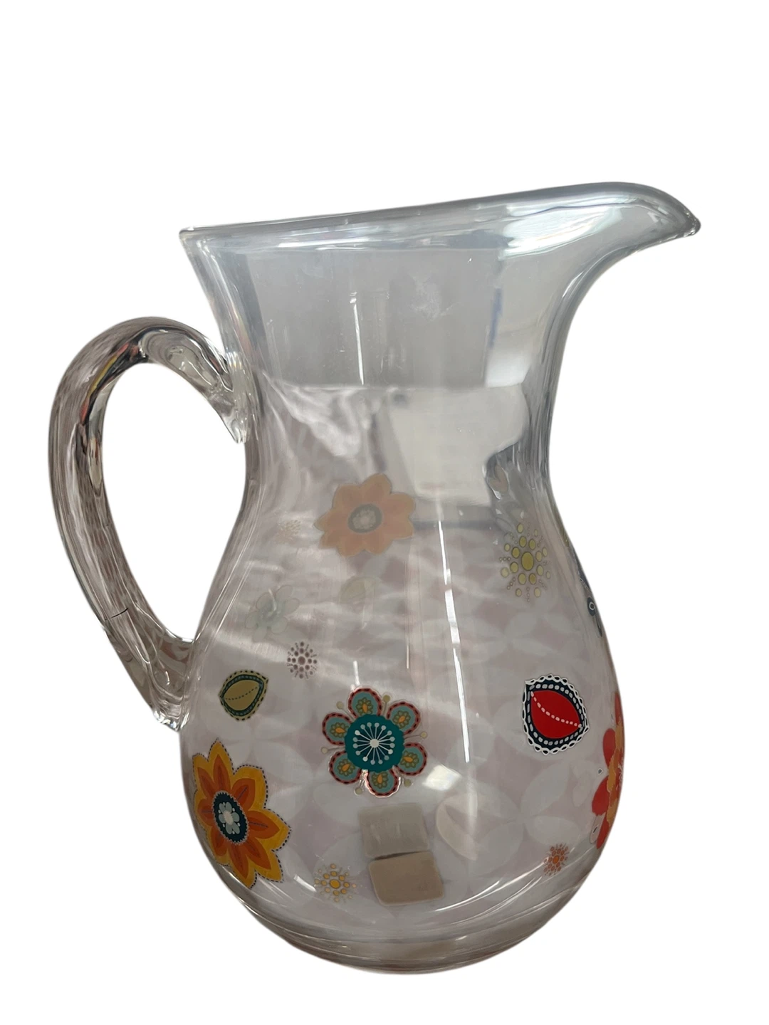 Glass Pitcher with Floral and Lemon Design - photo 3