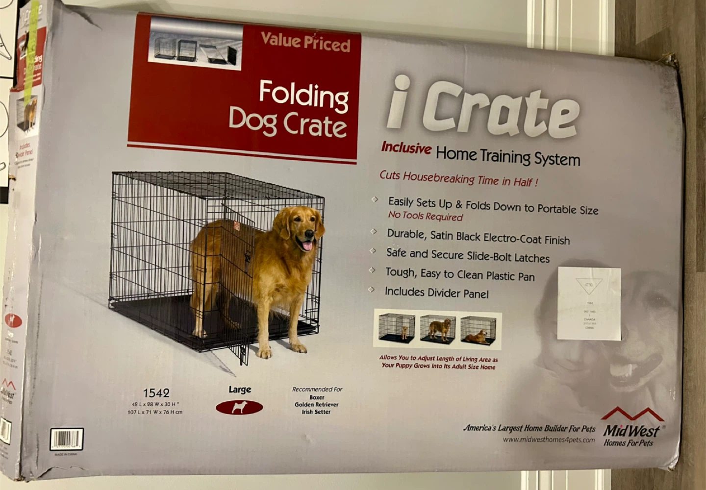 MidWest iCrate Folding Dog Crate - Large
