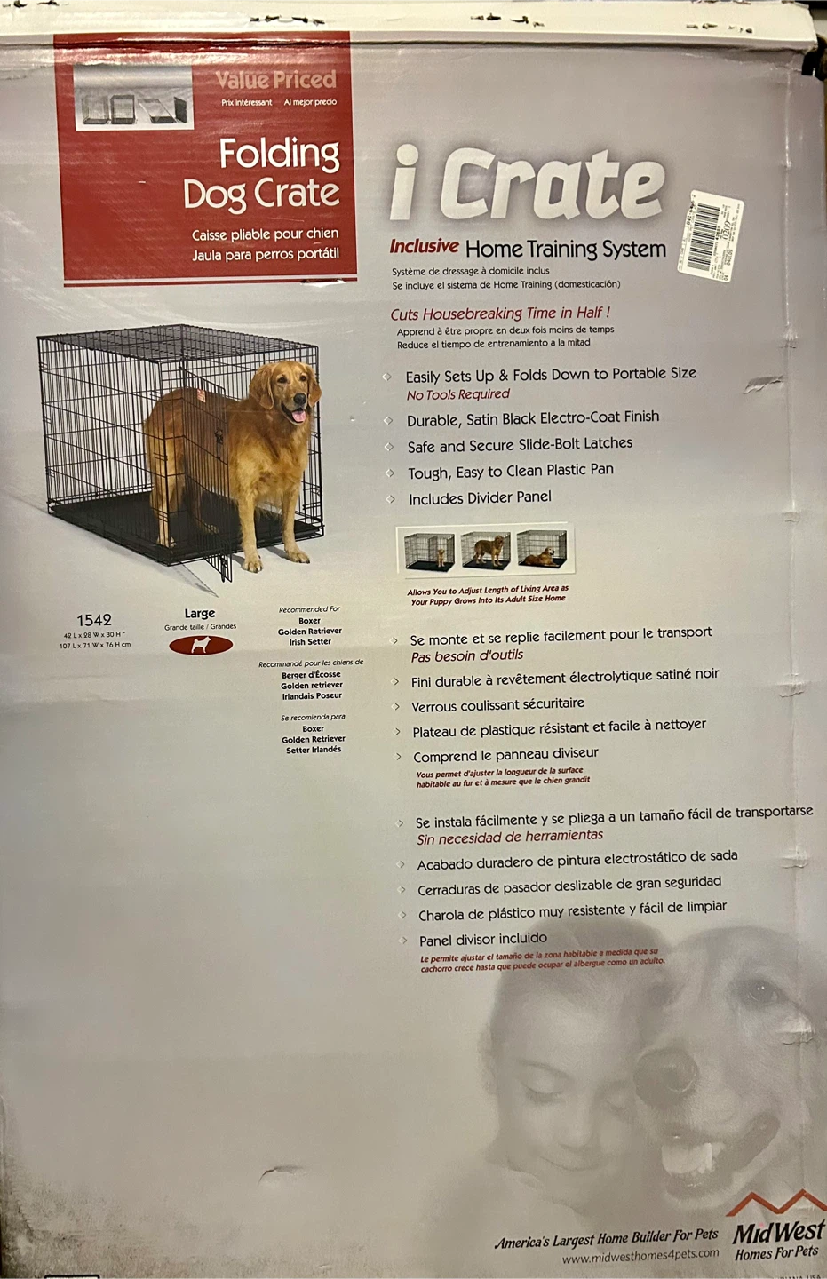 MidWest iCrate Folding Dog Crate - Large - photo 2