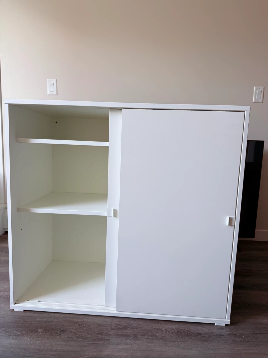 White Cabinet with Sliding Doors