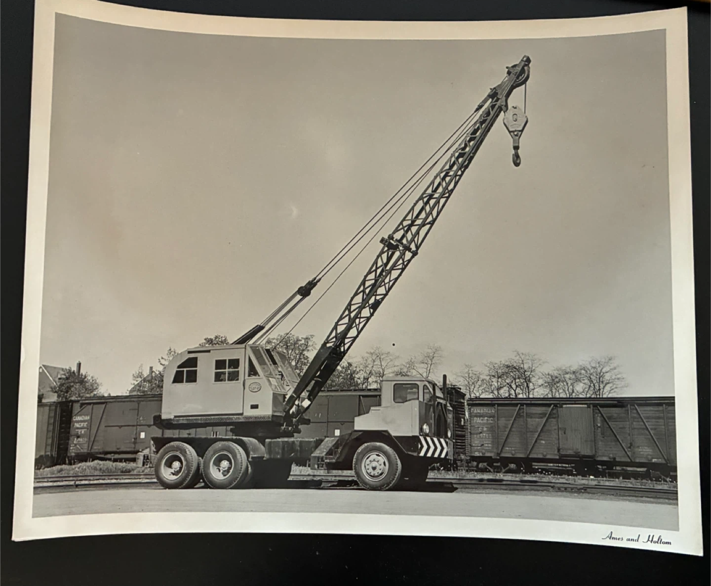 $12 pair Vintage MCM Toronto photographs cranes construction