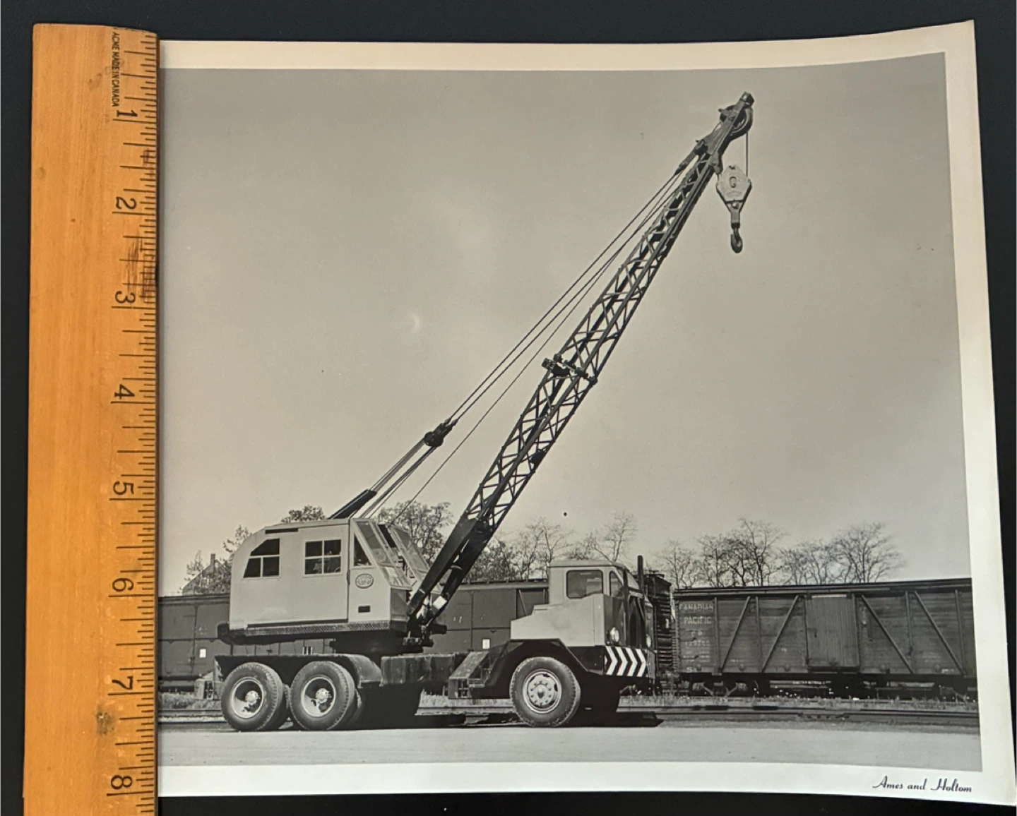 $12 pair Vintage MCM Toronto photographs cranes construction - photo 3