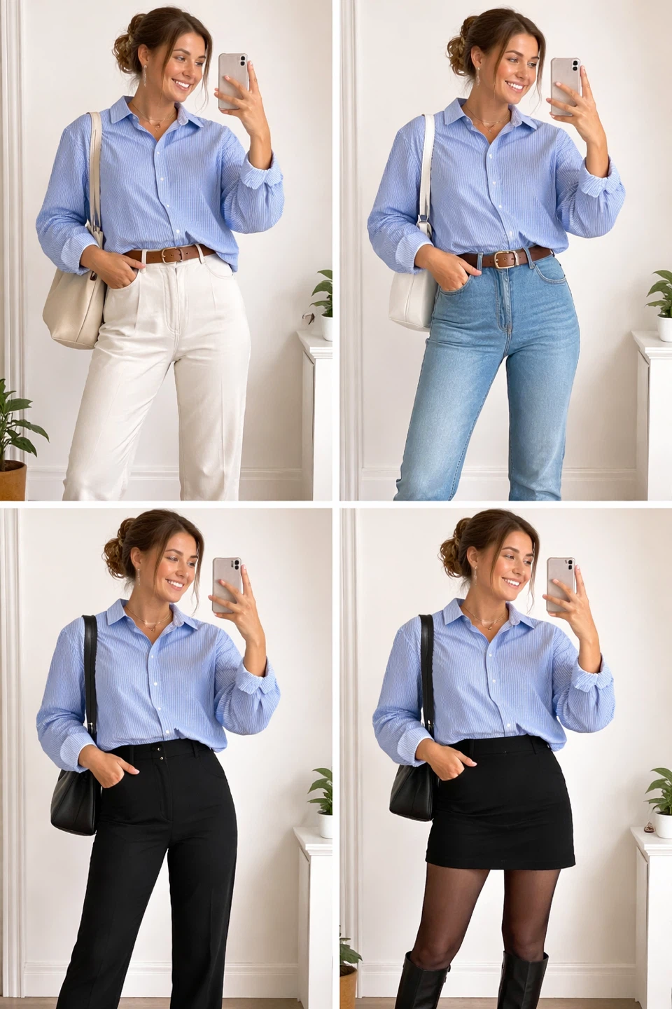 Blue Striped Button-Down Shirt