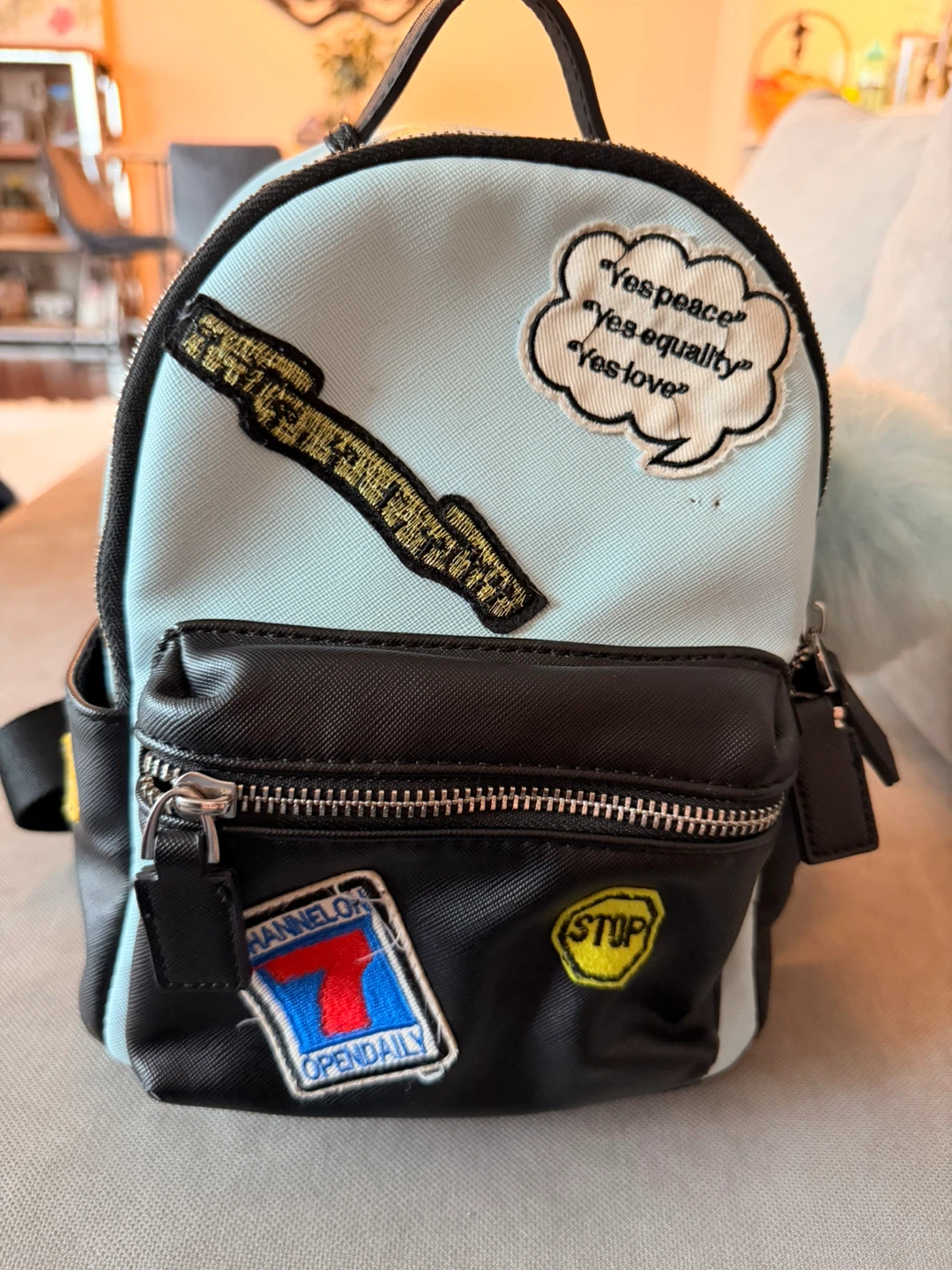 Light Blue & Black Mini Backpack🏆