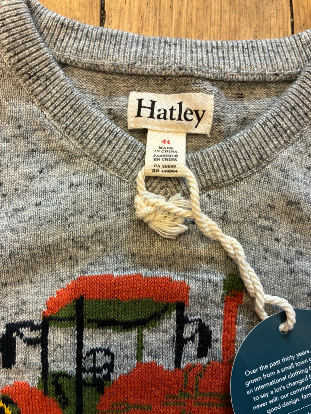 Hatley Tractor V-Neck Sweater, Size 4T (new) - photo 3