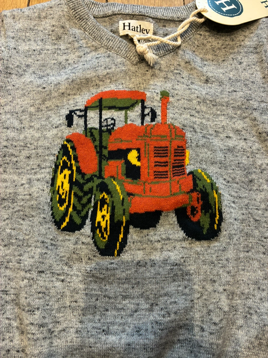 Hatley Tractor V-Neck Sweater, Size 4T (new) - photo 2