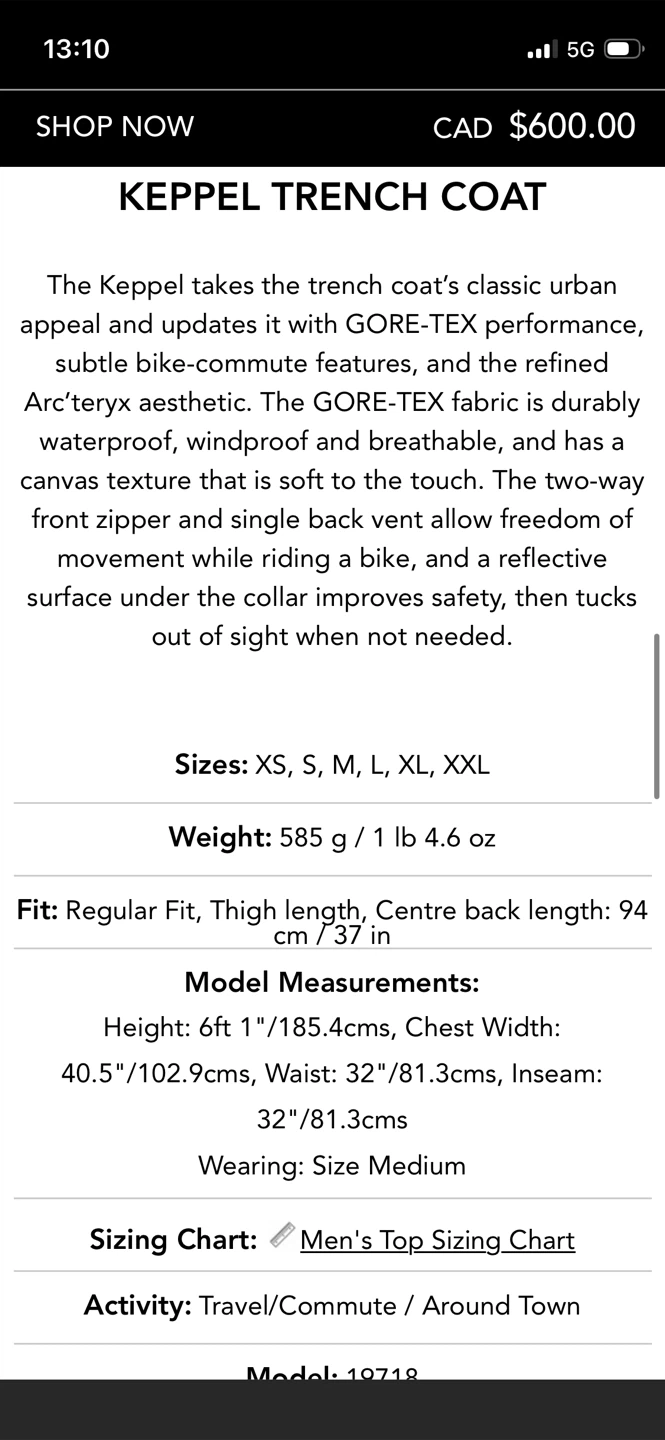 Arc'teryx Keppel Trench Coat - Orion Colour - photo 2