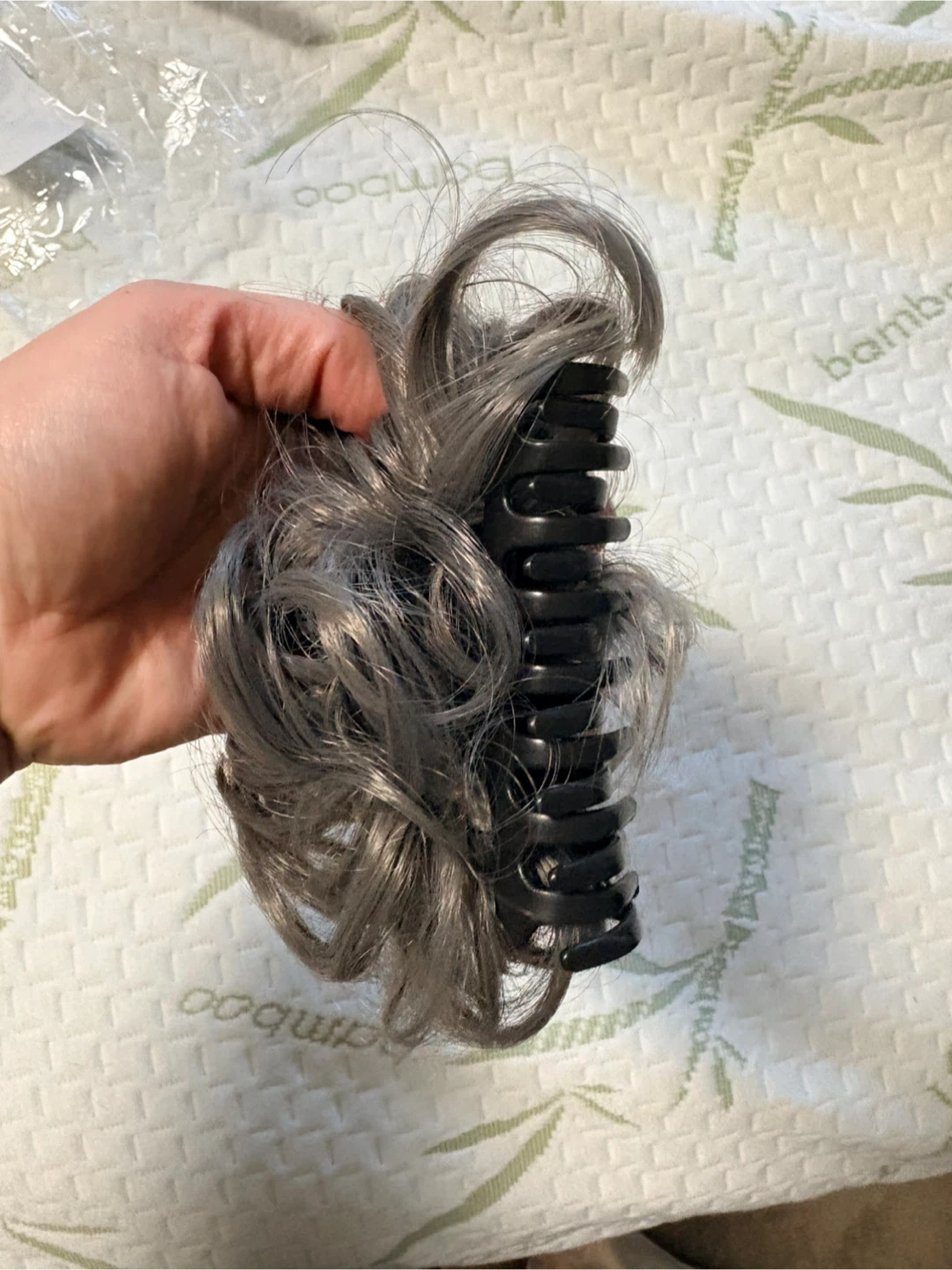 🧡Grey Claw Clip Hair Bun Extension - 6 inch - photo 2