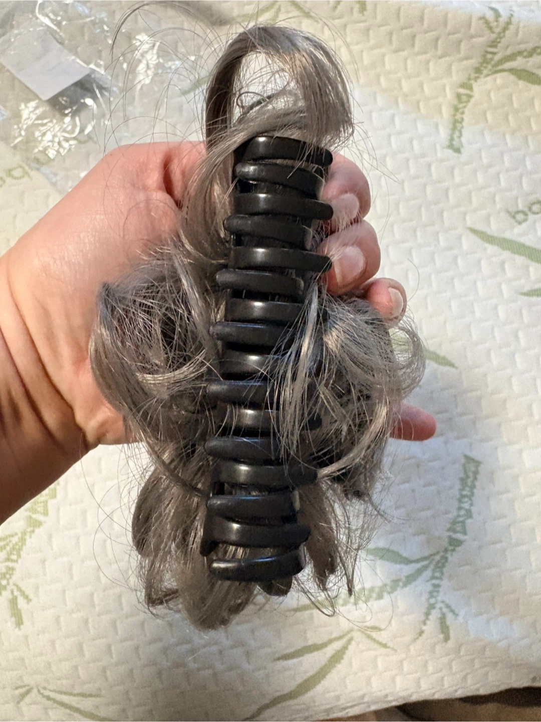 🧡Grey Claw Clip Hair Bun Extension - 6 inch - photo 3