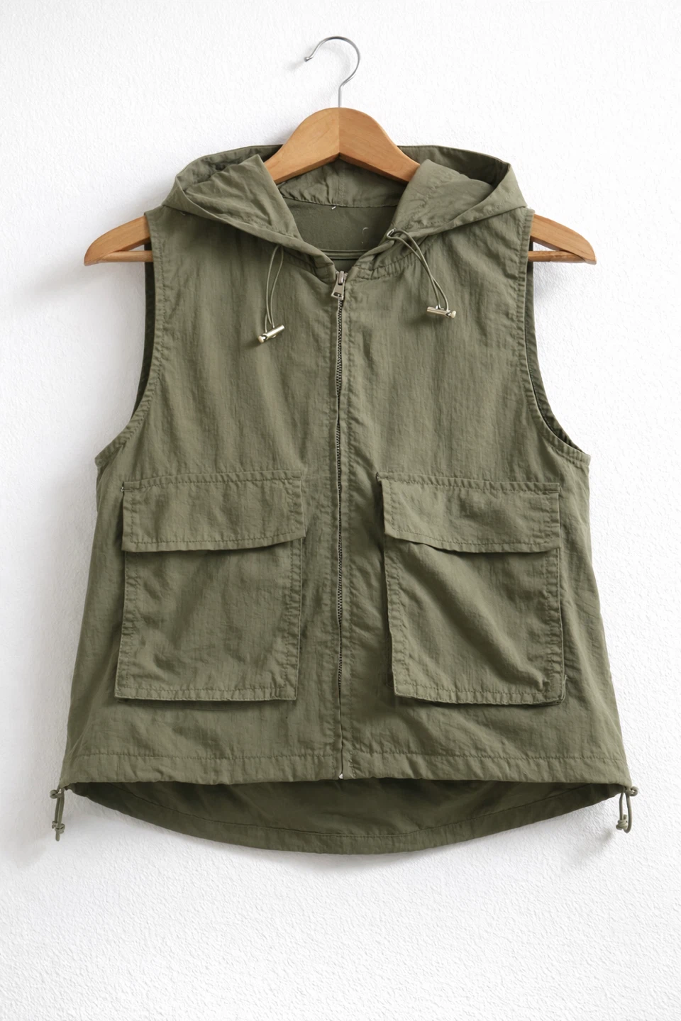 Olive Green Hooded Vest