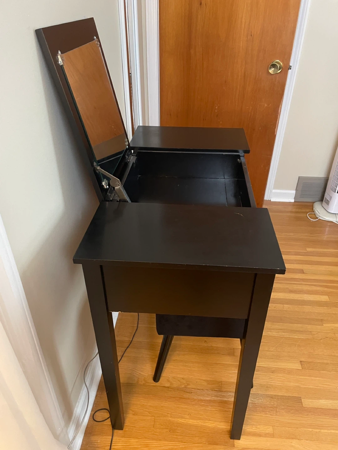 Black Vanity Table with Stool - photo 4