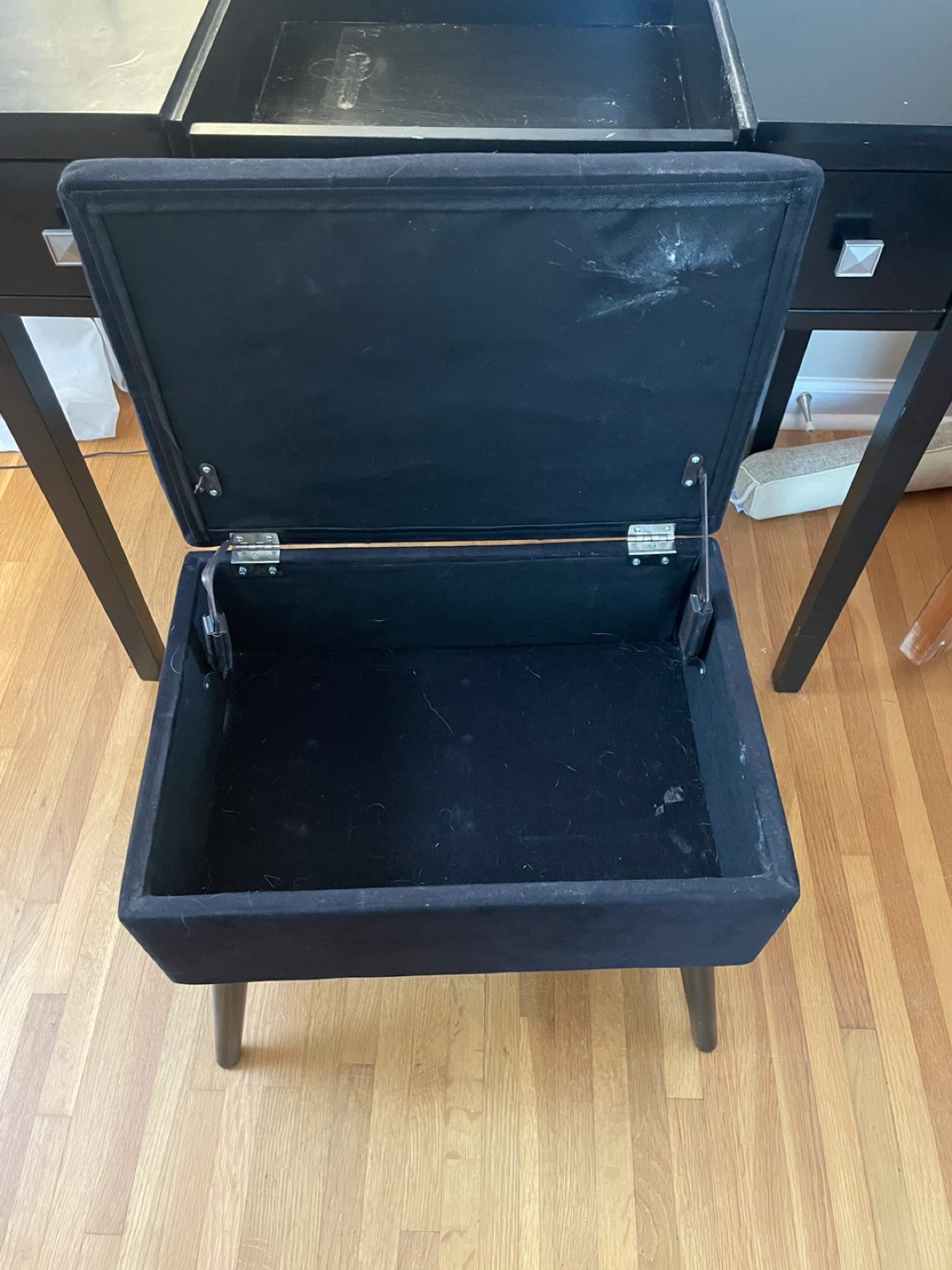Black Vanity Table with Stool - photo 5