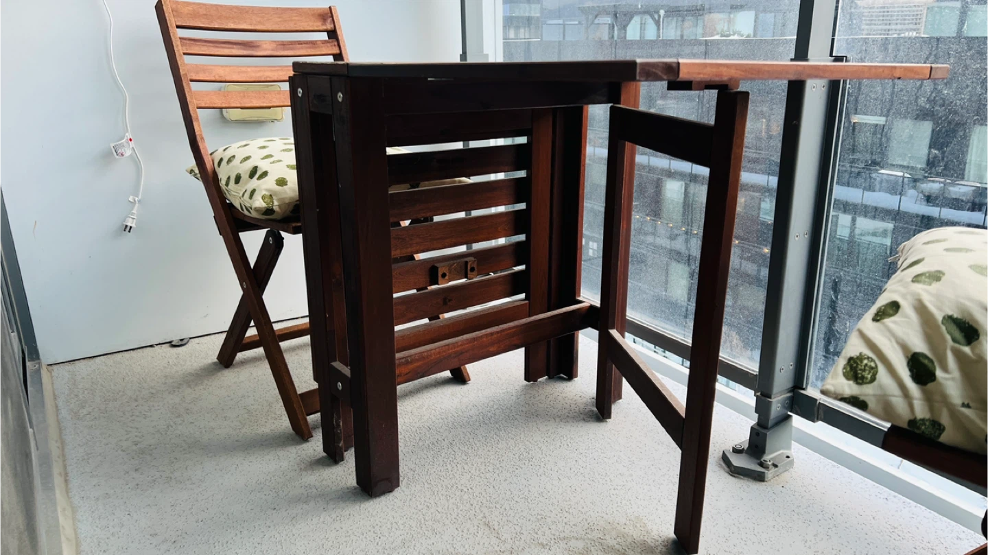 Folding Balcony Table and Chair Set - photo 3