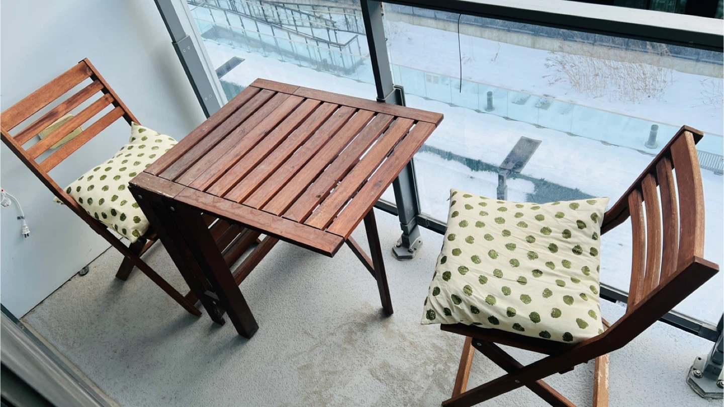 Folding Balcony Table and Chair Set - photo 2