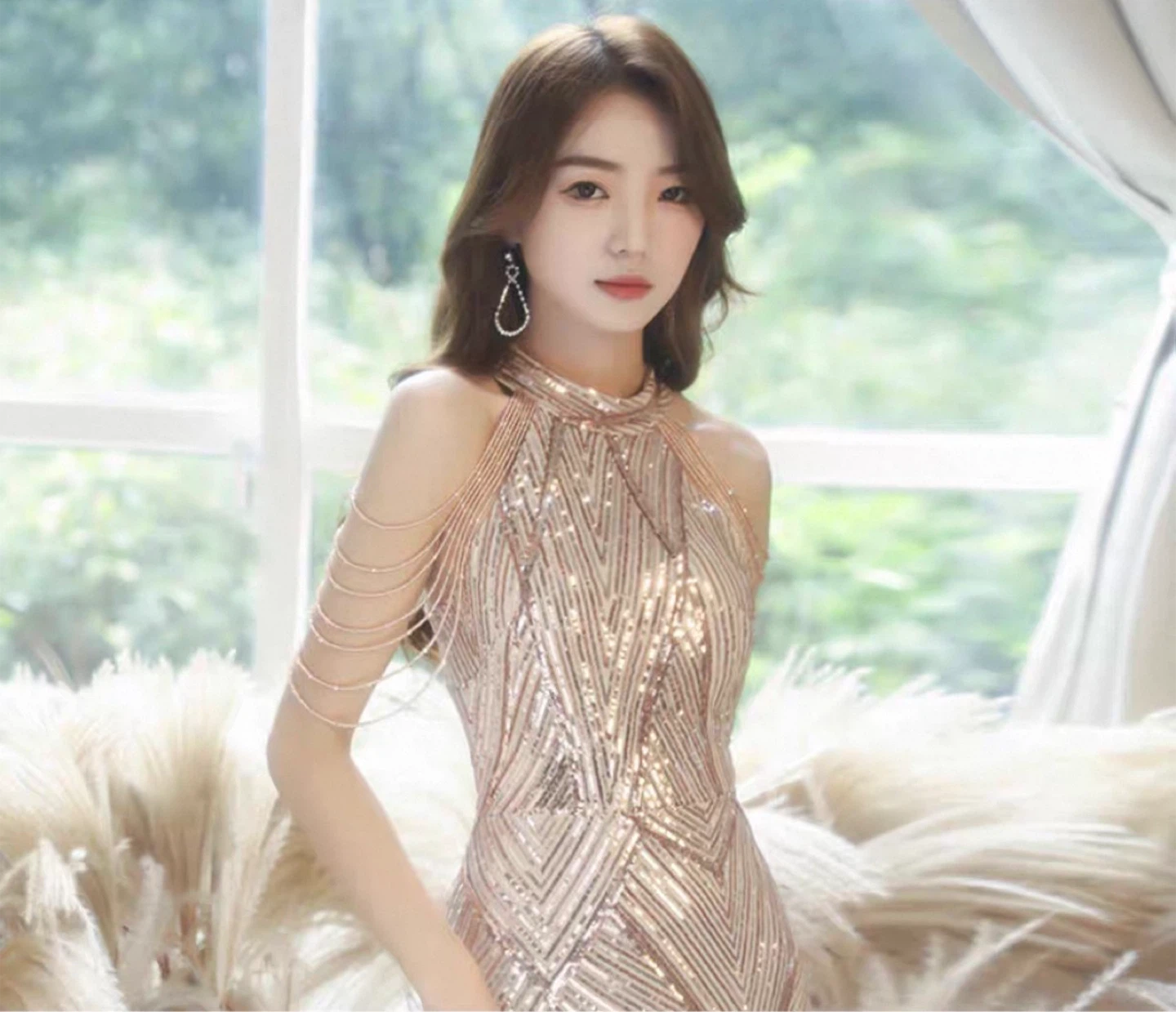 Elegant gold dress