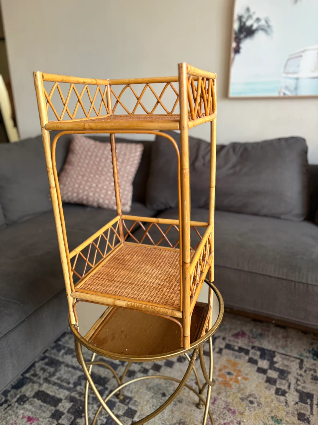 Like New Wicker Shelf