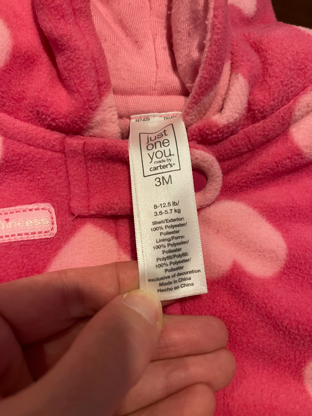 Carter's 3M Pink Heart Winter Jumpsuit - photo 2