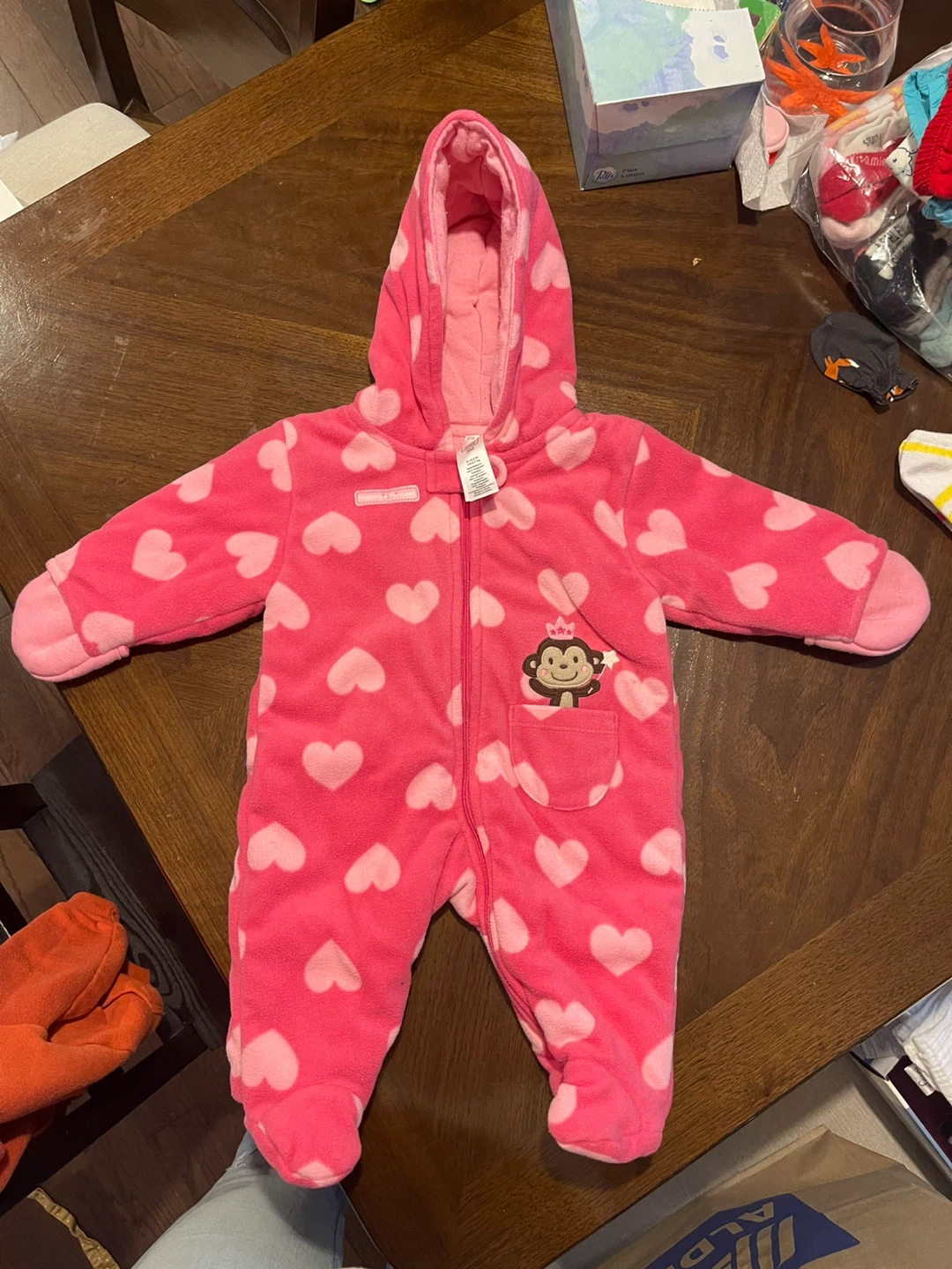 Carter's 3M Pink Heart Winter Jumpsuit