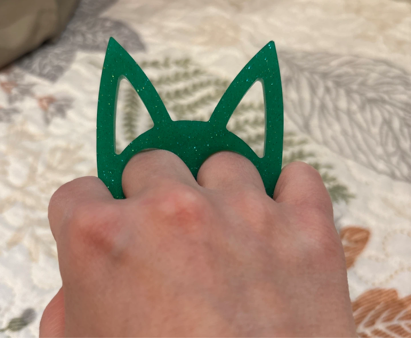 $15 Green Glittery Cat Self Defense Keychain - photo 5