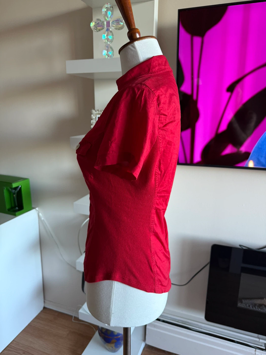 Red Guess Short Sleeve Blouse - photo 5