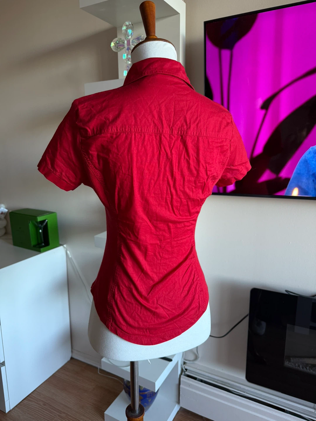 Red Guess Short Sleeve Blouse - photo 4