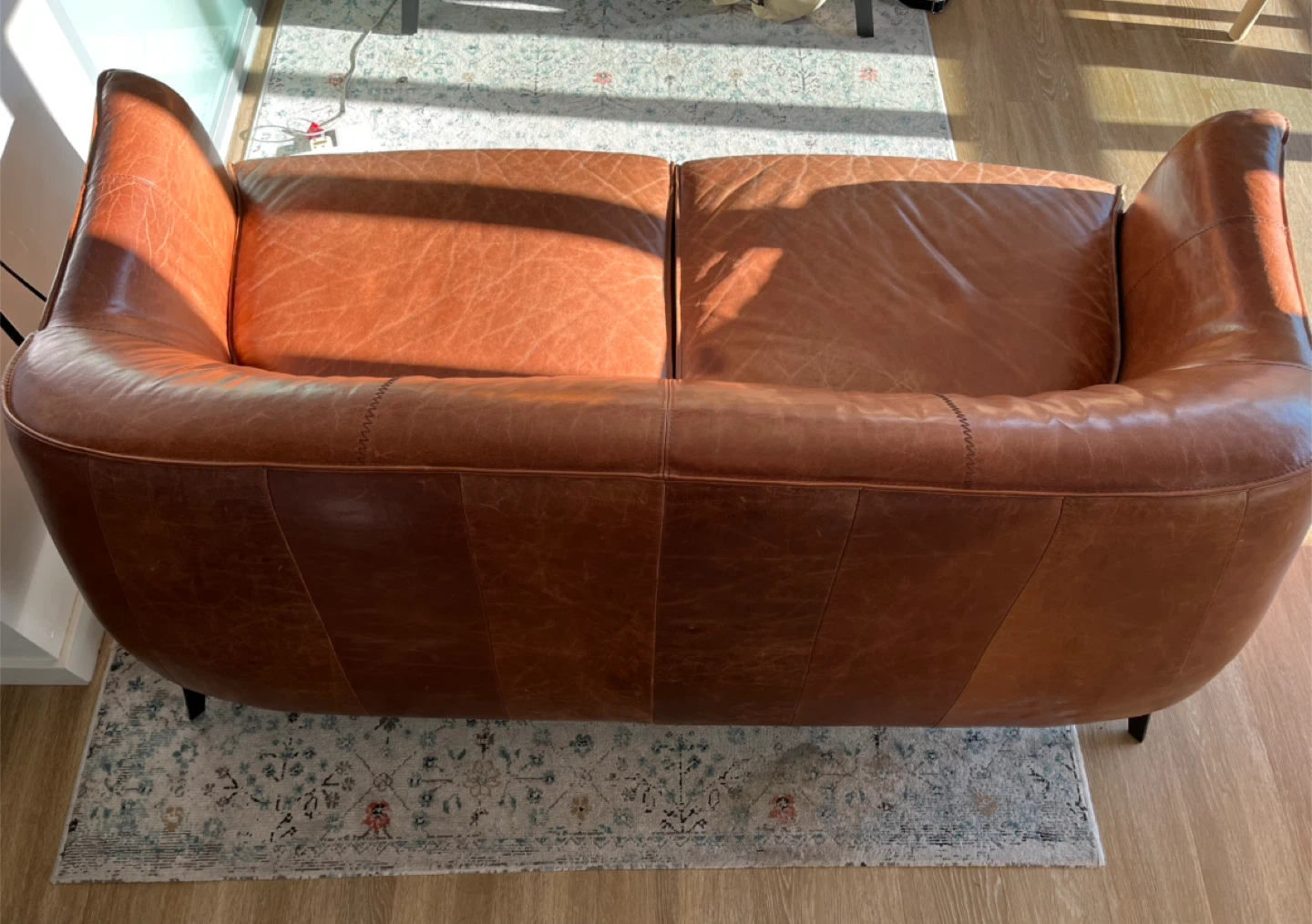 STRUCTUBE brown leather couch - photo 2
