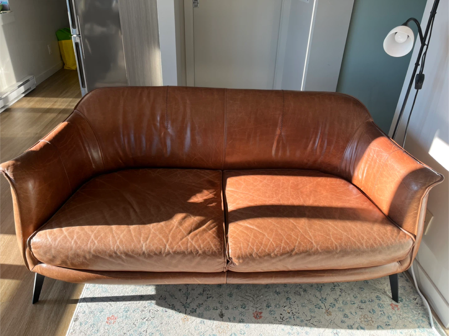 STRUCTUBE brown leather couch