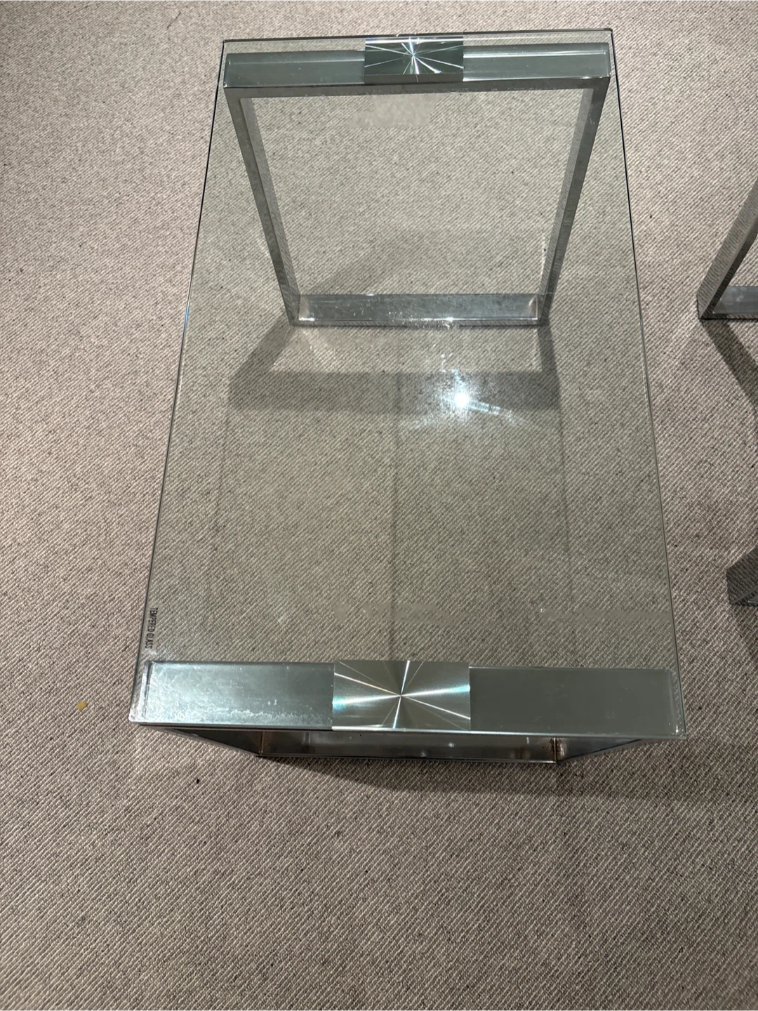Two Glass Top Coffee Tables with Metal Frame - photo 3