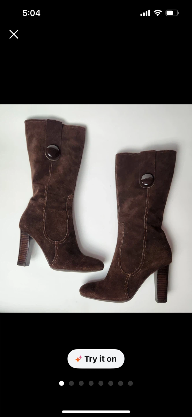 Brown Suede Knee High Boots