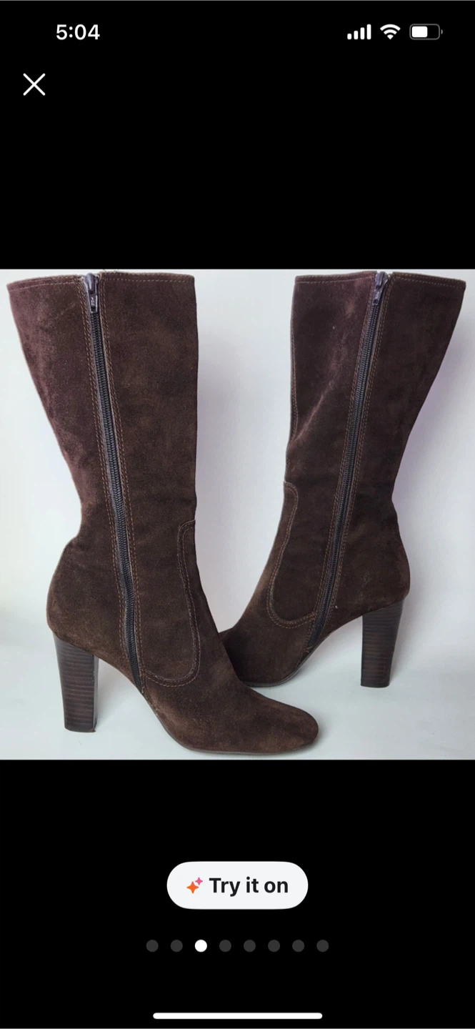 Brown Suede Knee High Boots - photo 3