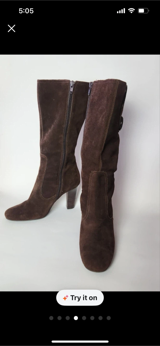 Brown Suede Knee High Boots - photo 4