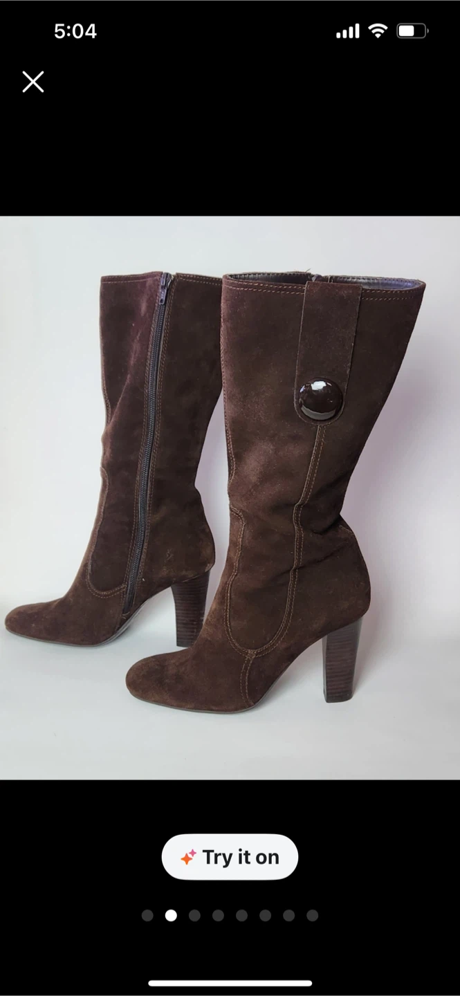 Brown Suede Knee High Boots - photo 2