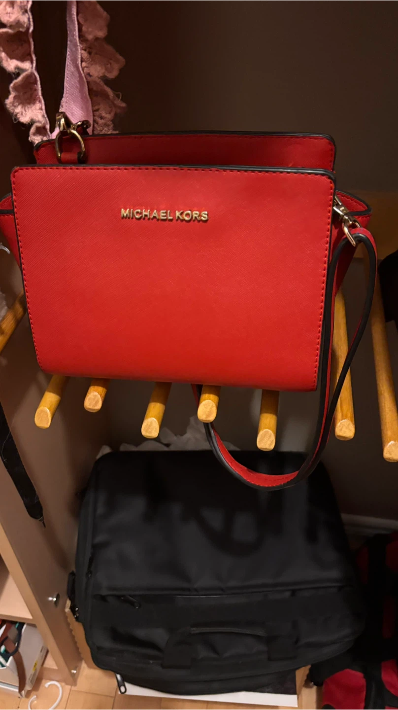 Michael Kors Red Satchel Bag